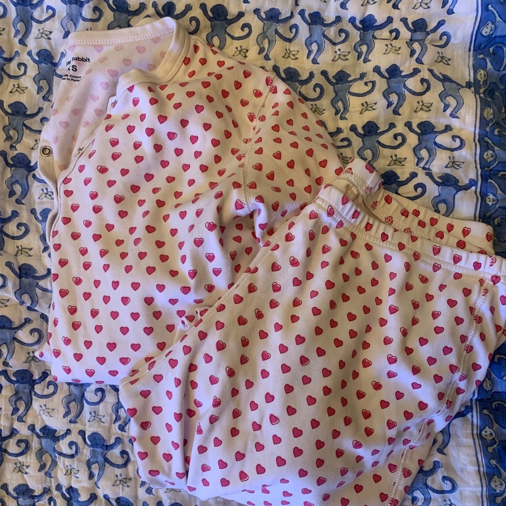 Roller rabbit pink hearts pajama size XS
